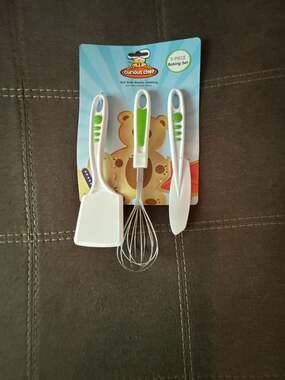 Curious Chef 3-Piece Baking Set with Whisk, Spreader, and Turner